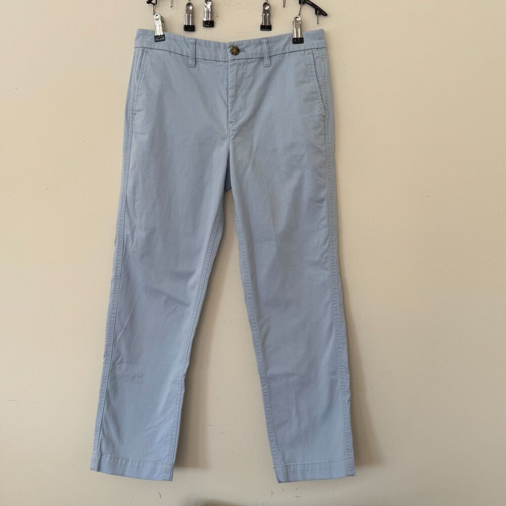 J.Crew High Rise Girlfriend Chino Pants Womens 6 Blue Cropped Stretch Preppy